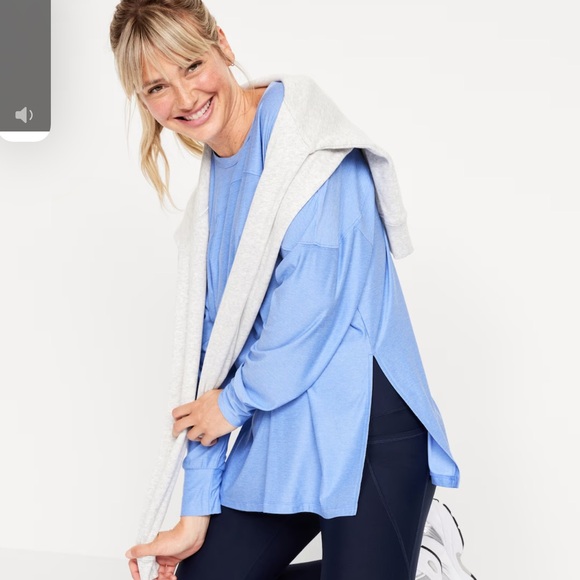 NWT OLD NAVY Cloud 94 Soft Long Sleeve Tunic Color: Blue Overall  SCELARGE - Picture 3 of 9